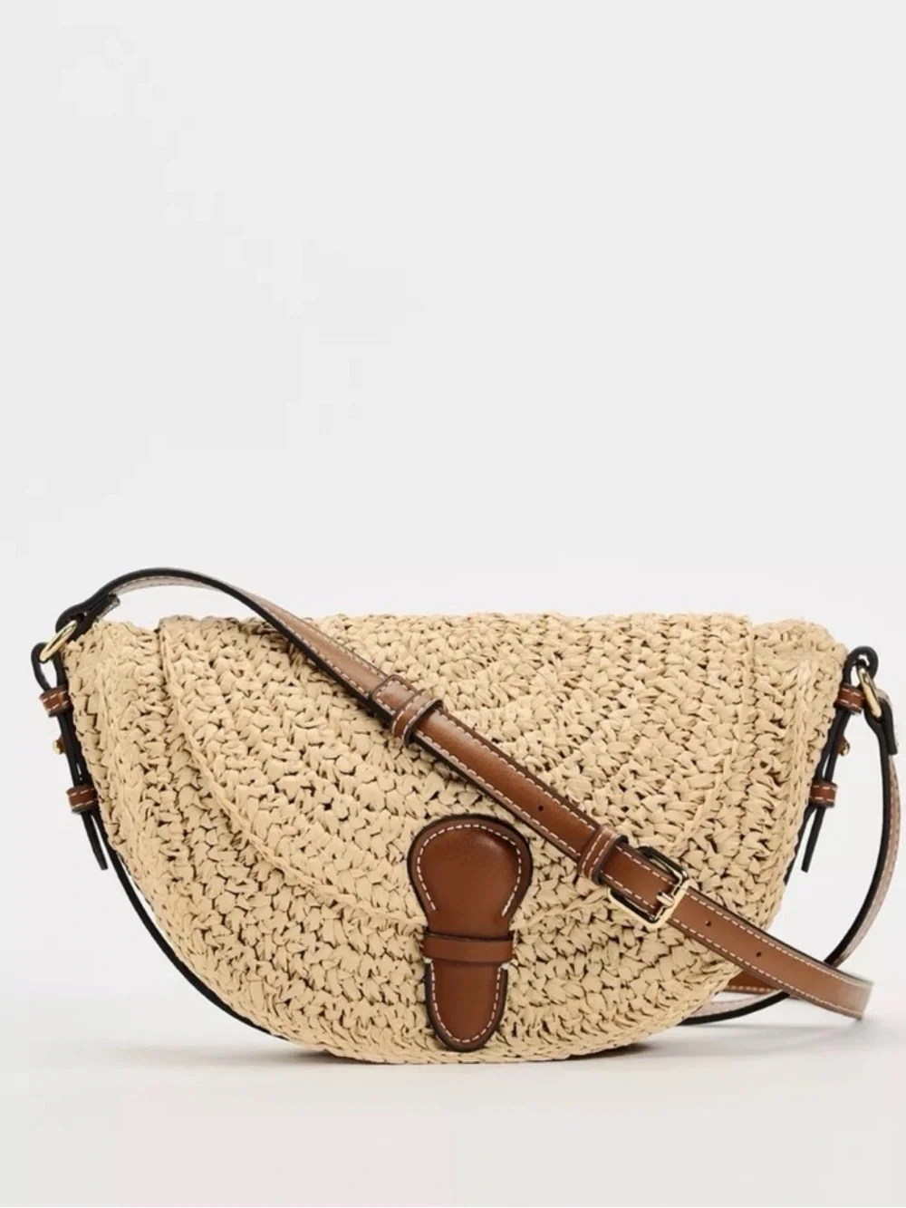 Zara Raffia Crossbody Bag